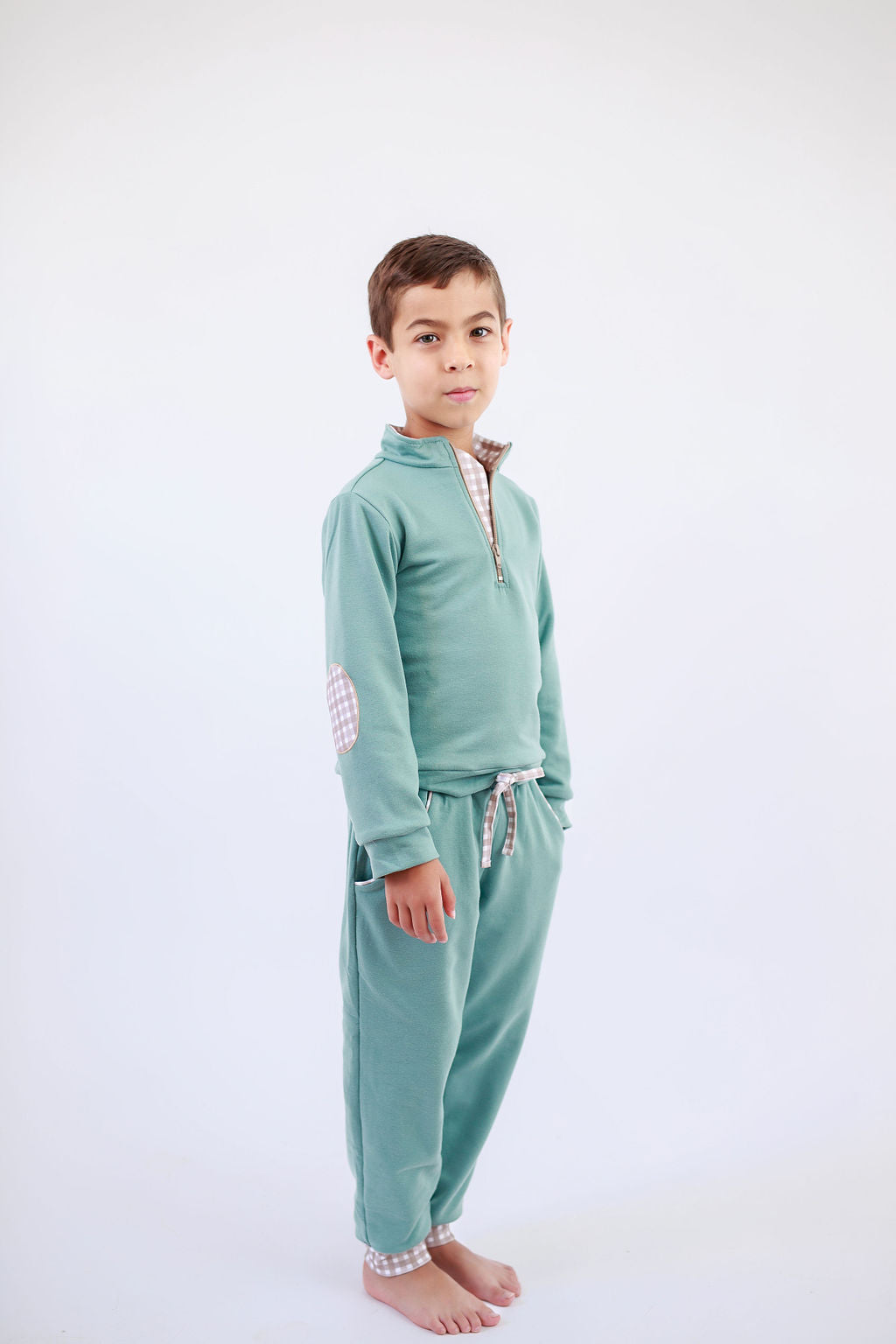 Baxter Set in Sage & Wildwood Check