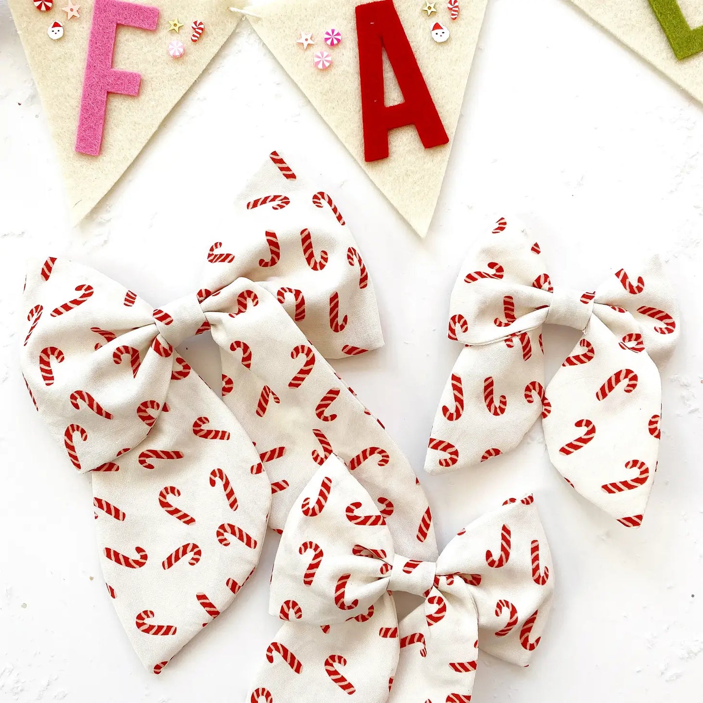 Candy Cane Christmas Hair Bows