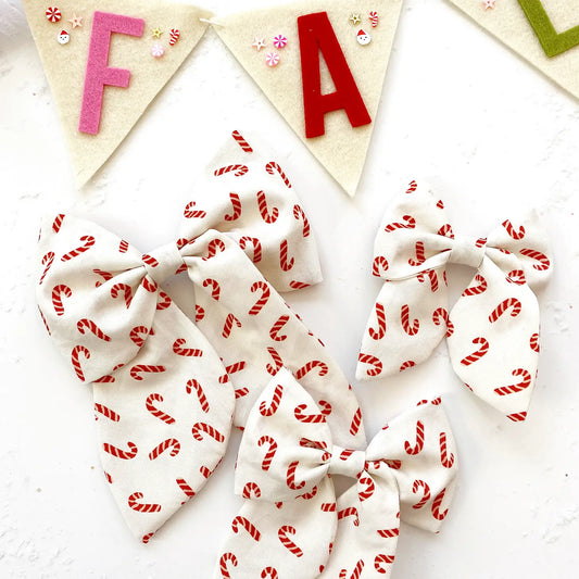 Candy Cane Christmas Hair Bows
