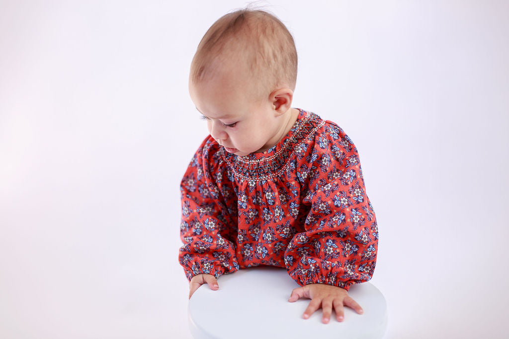 Smocked Neck Sophie Bubble