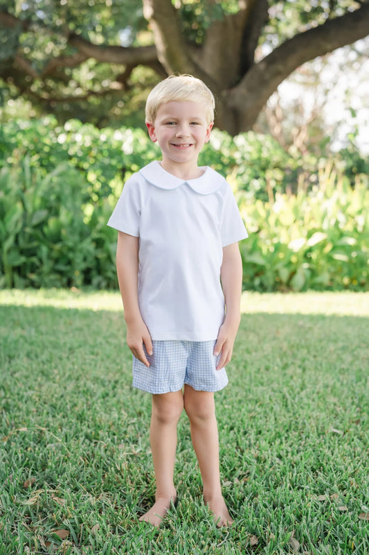 Field Short Set in Blue Box Plaid