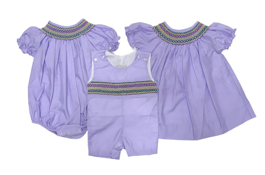 Mardi Gras Smocked Bubble