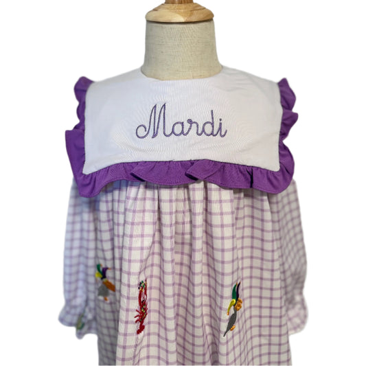Cajun "Mardi" Embroidered Dress