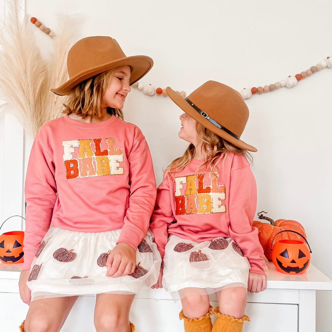 Fall Babe Chenille Patch Sweatshirt