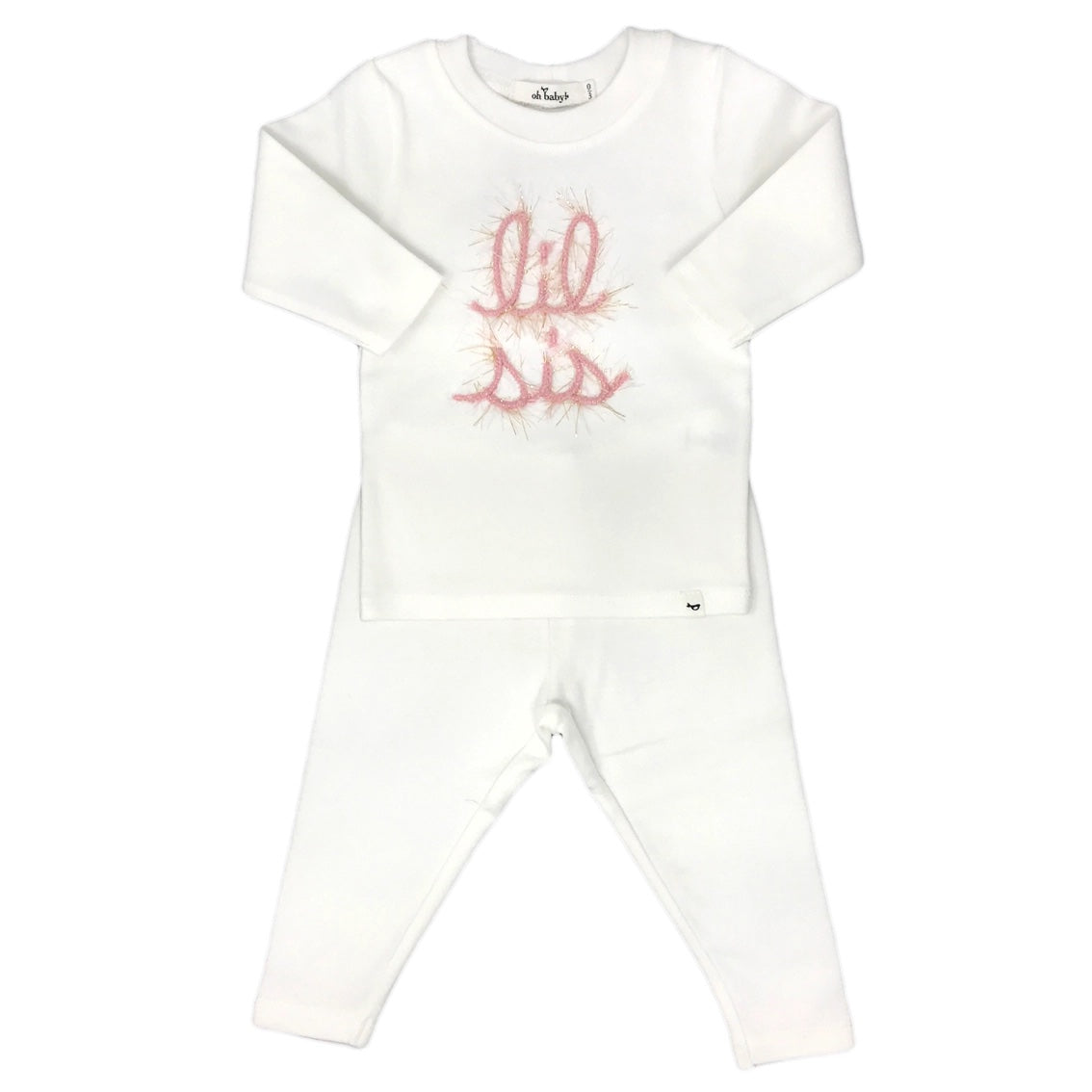 "lil sis" Set in Blush Pink/Gold Yarn