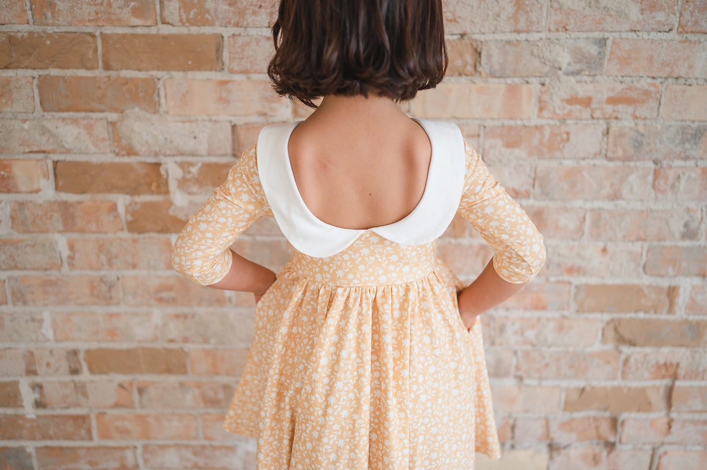 Rubina Pocket Twirl Dress in Custard Floral