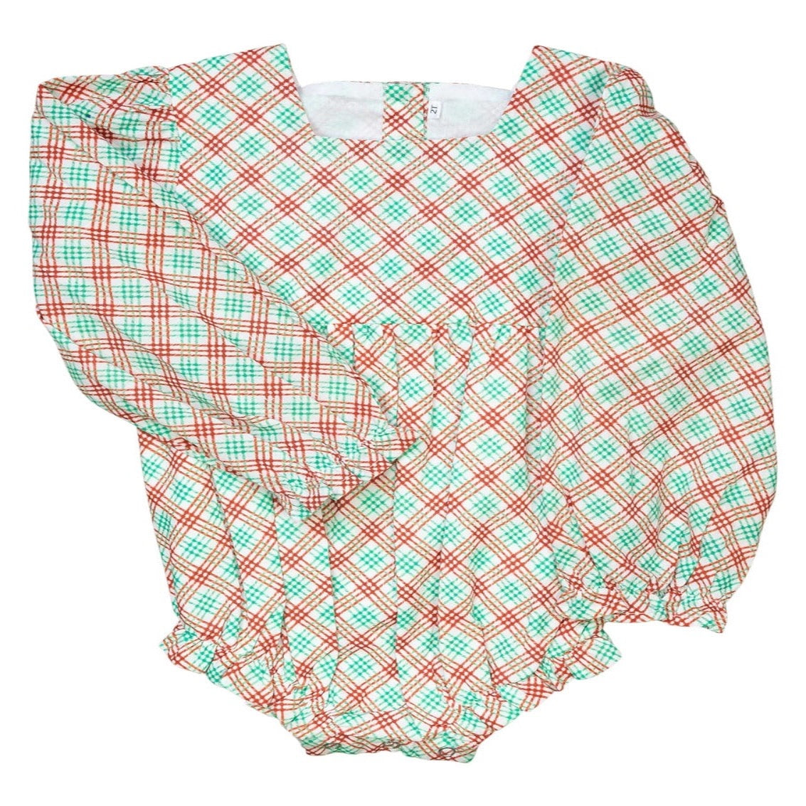 Organic Cotton Red & Green Plaid Bubble