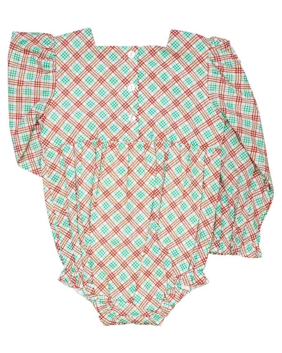 Organic Cotton Red & Green Plaid Bubble