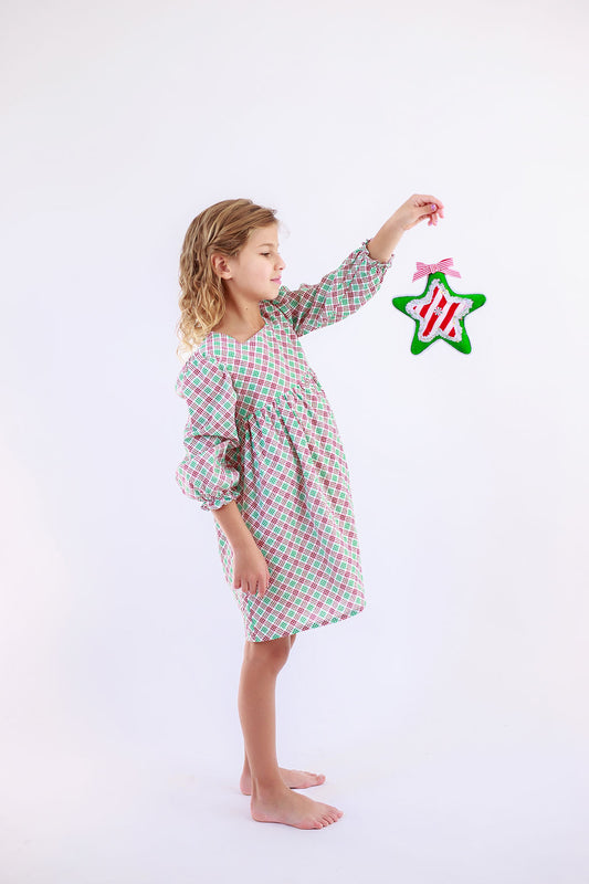 Organic Cotton Red & Green Plaid Jumper