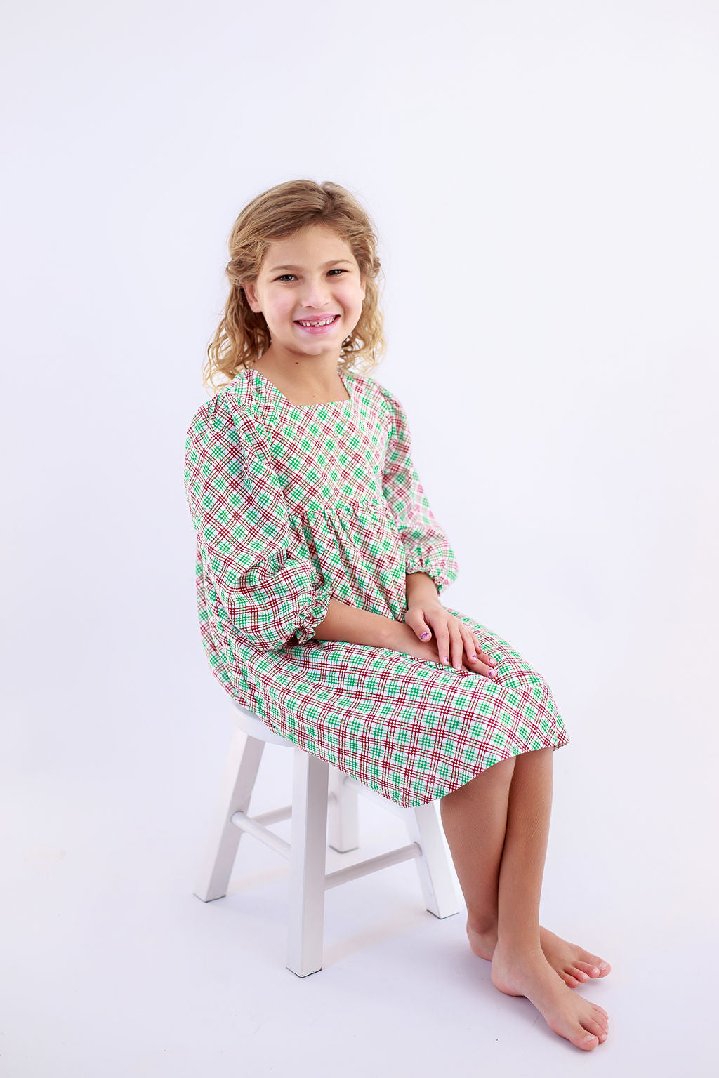 Organic Cotton Red & Green Plaid Jumper