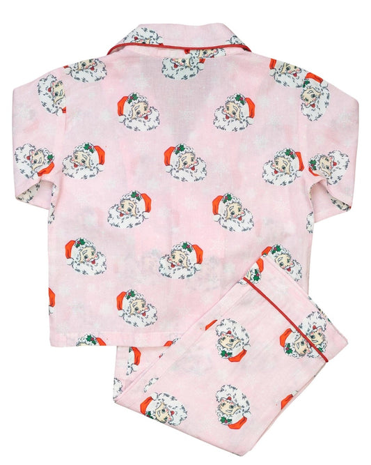 Vintage Santa Pajama Set in Pink