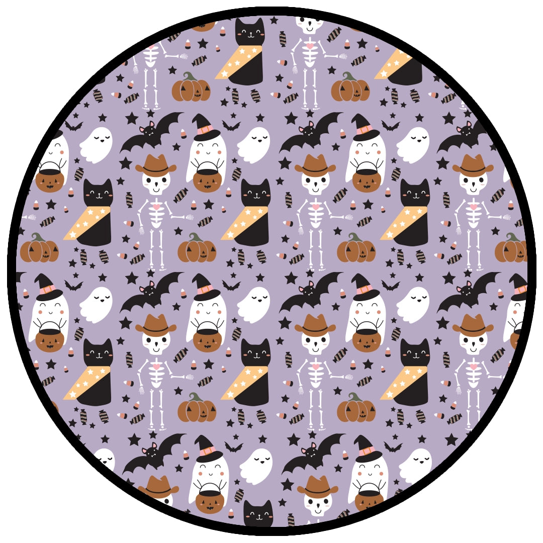 Spooky Cute Purple Halloween Bamboo Zipper Pajamas