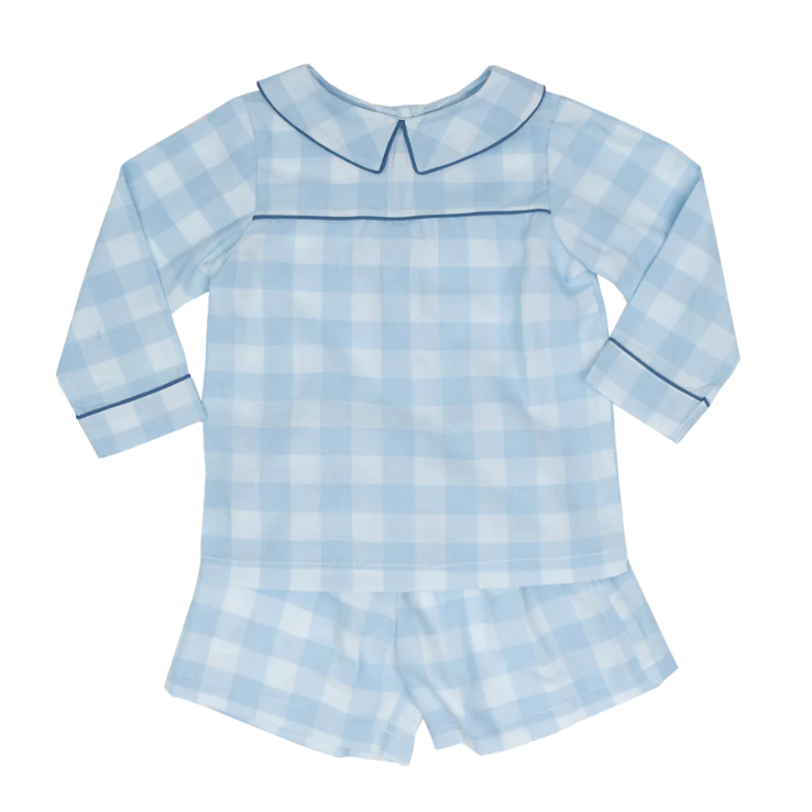 Browning Blue with Navy Check Boys Short Set