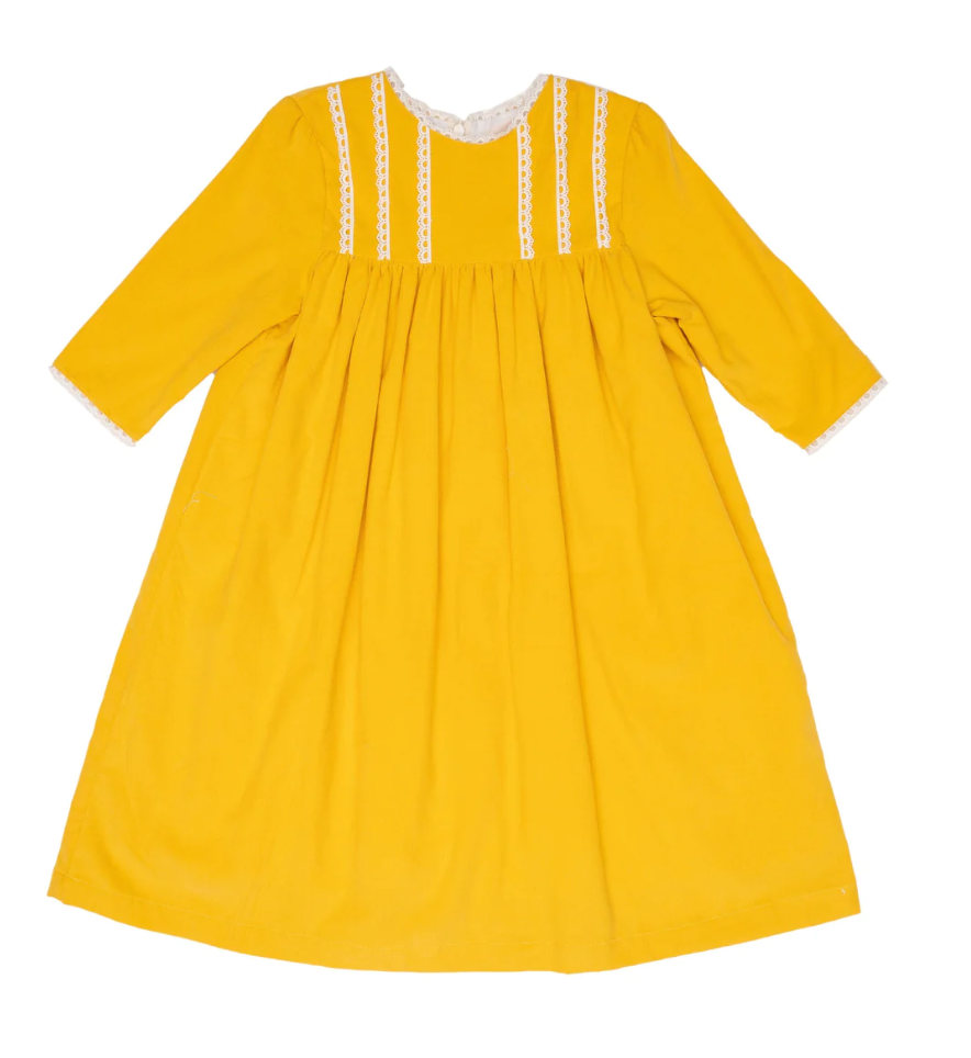 Amanda Mustard Corduroy Dress
