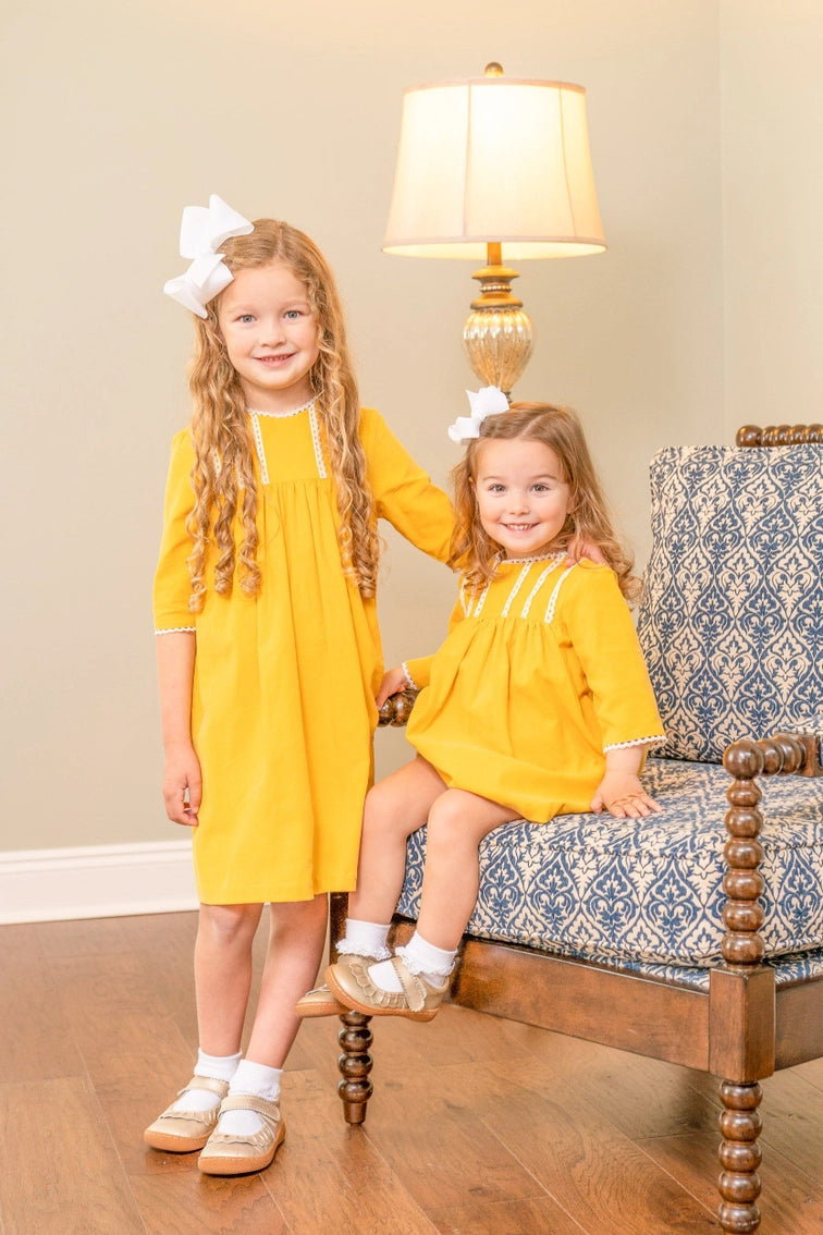 Amanda Mustard Corduroy Dress