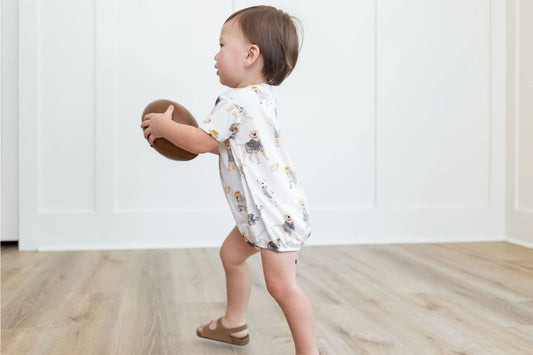 Black & Gold Puppy Football T-Shirt Bubble