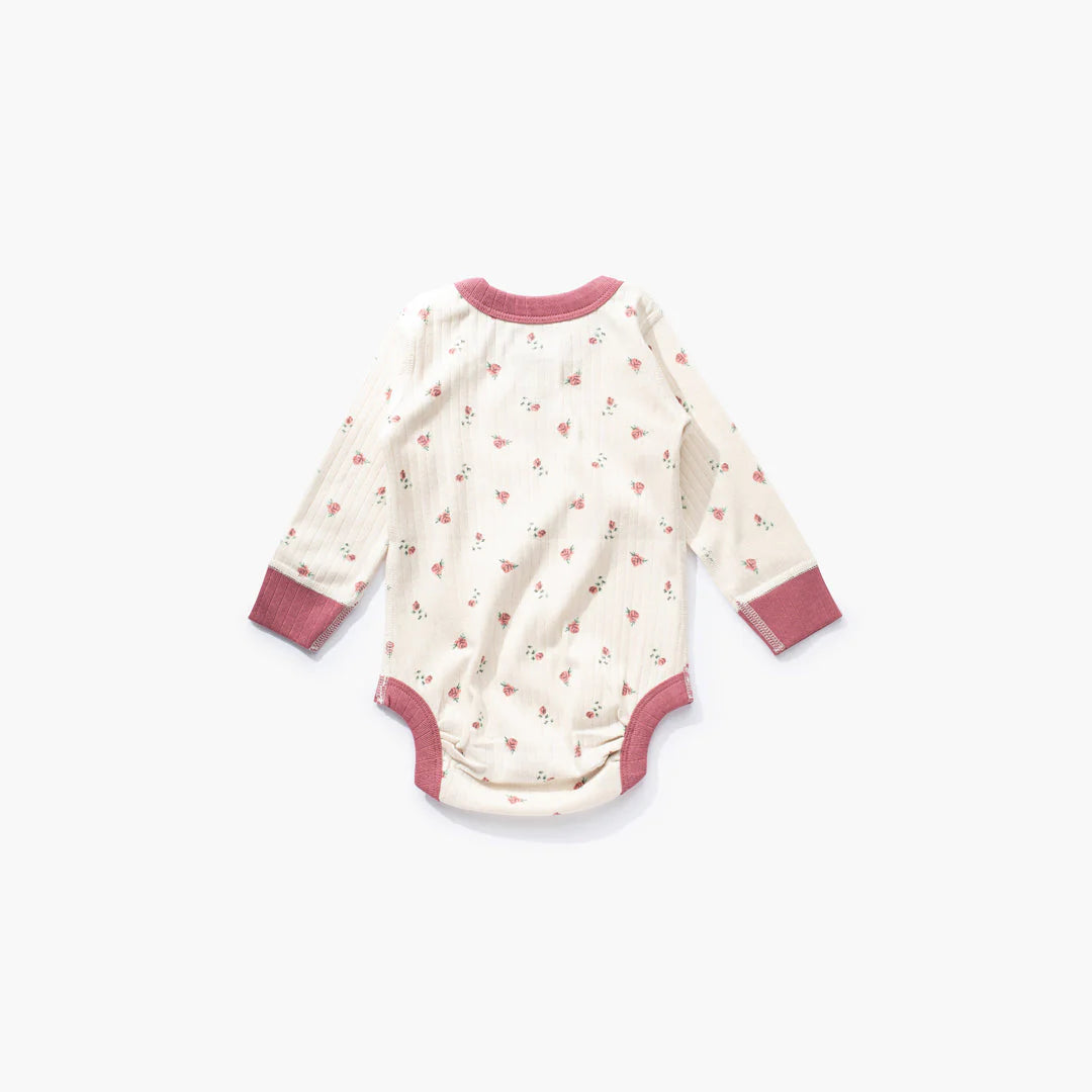 Organic Winter Rose Long Sleeve Bodysuit