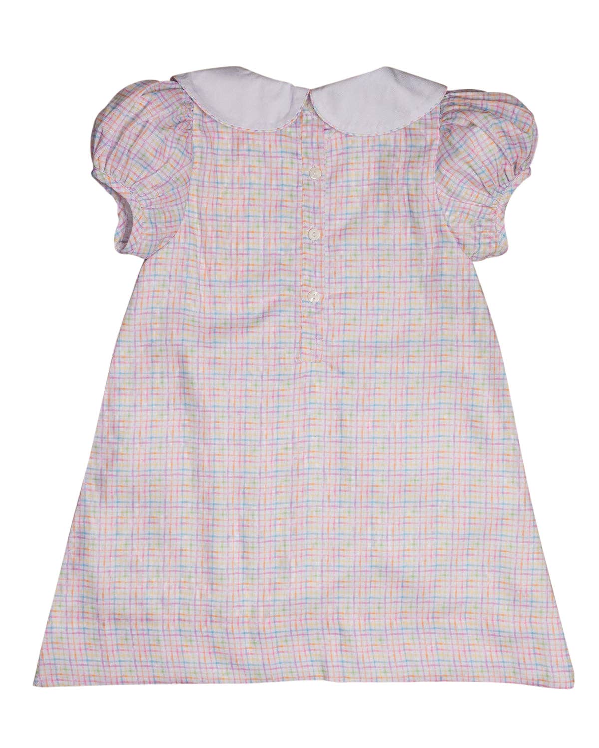 Rainbow Plaid Jumper with Bunny Pockets