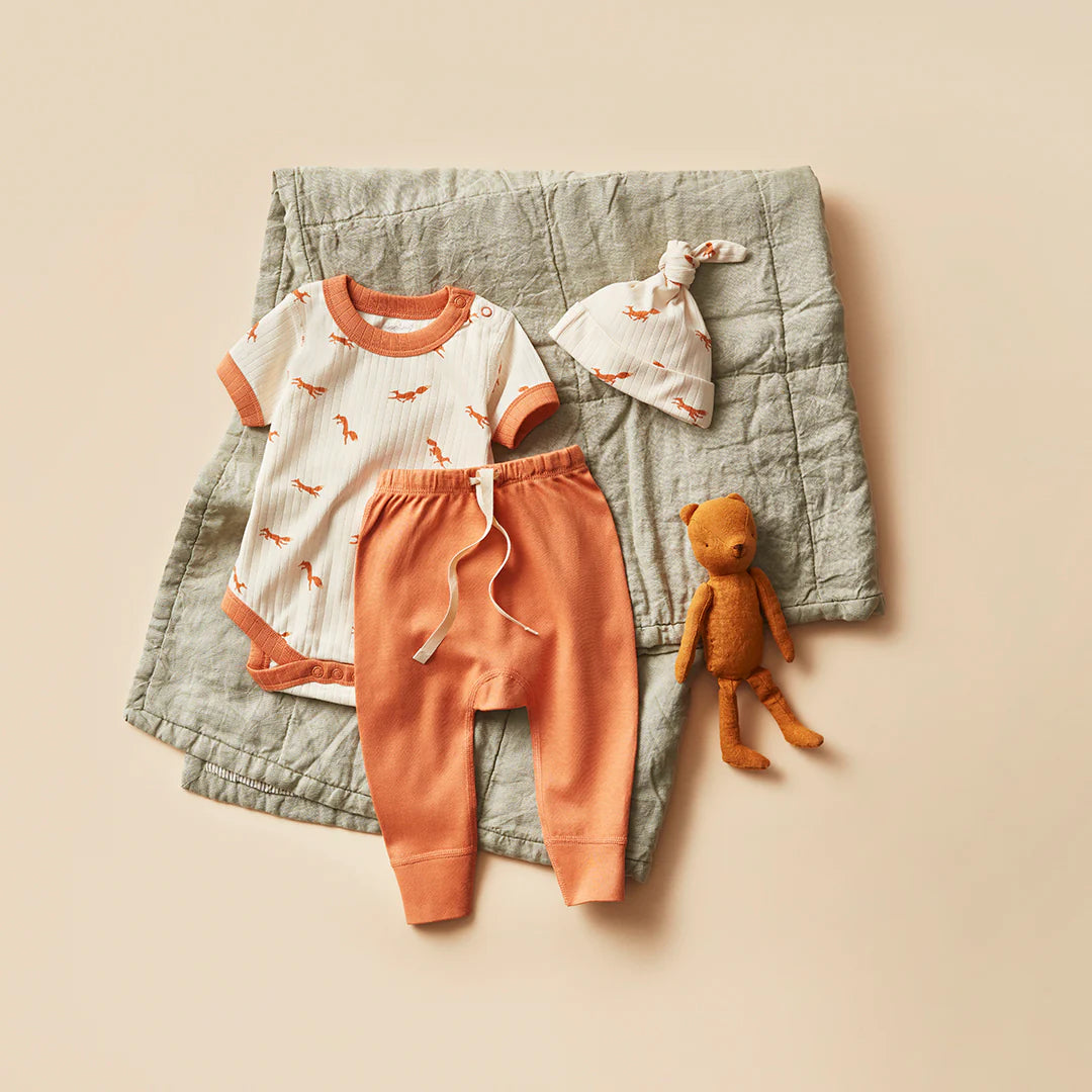 Organic Fox Print Heart Pants