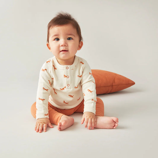 Organic Fox Waffle Long Sleeve Tee