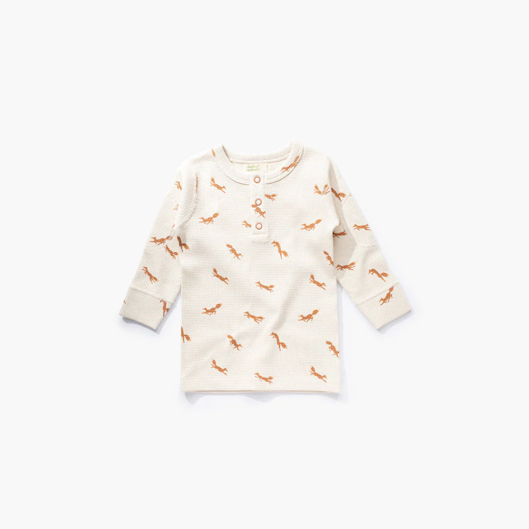 Organic Fox Waffle Long Sleeve Tee
