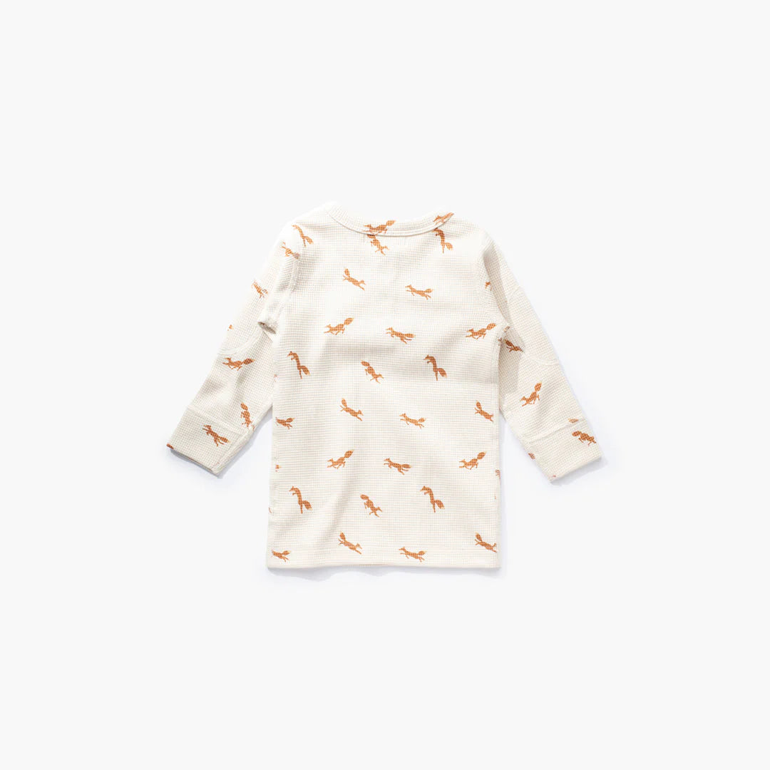 Organic Fox Waffle Long Sleeve Tee