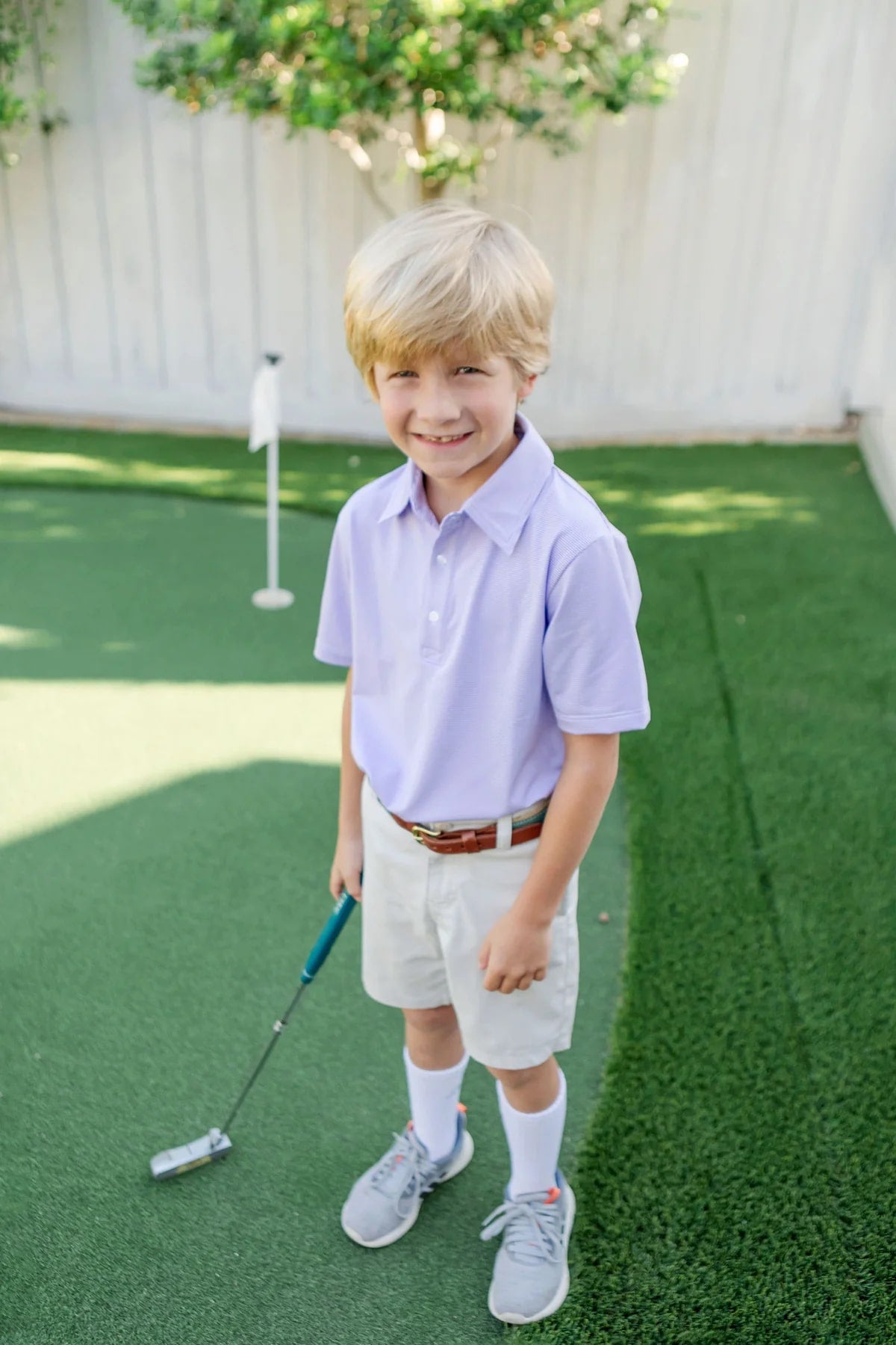 Will Performance Polo in Purple Stripes