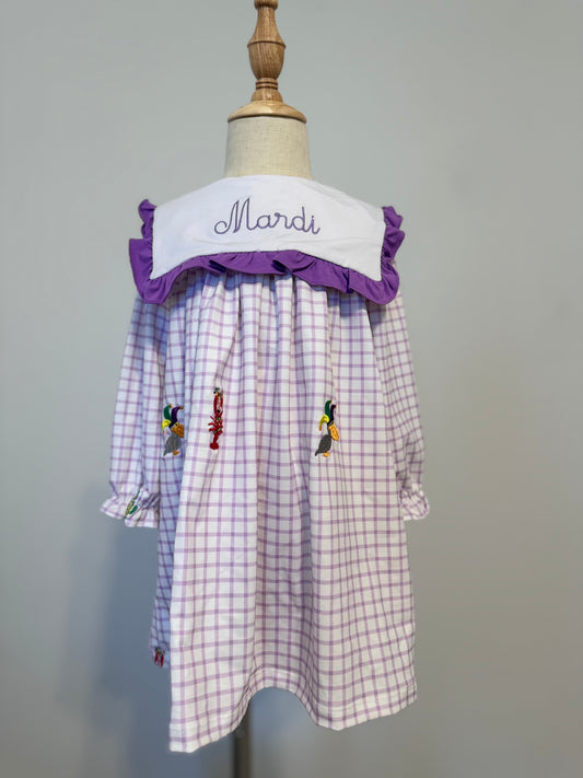 Cajun "Mardi" Embroidered Dress