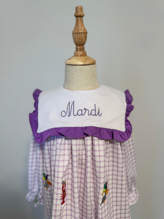 Cajun "Mardi" Embroidered Dress