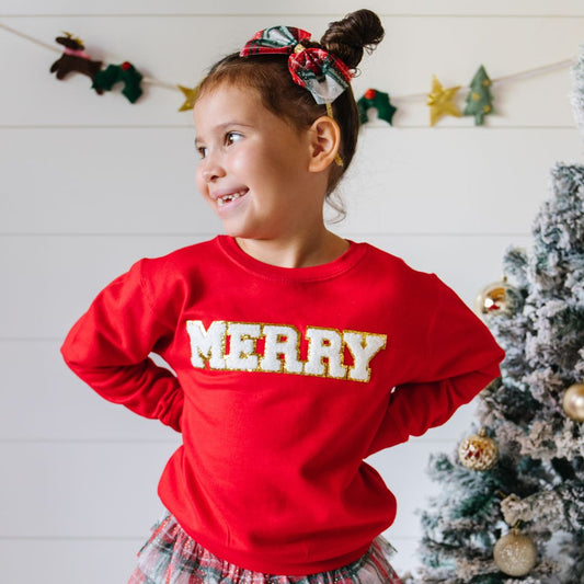 Merry Chenille Patch Christmas Sweatshirt