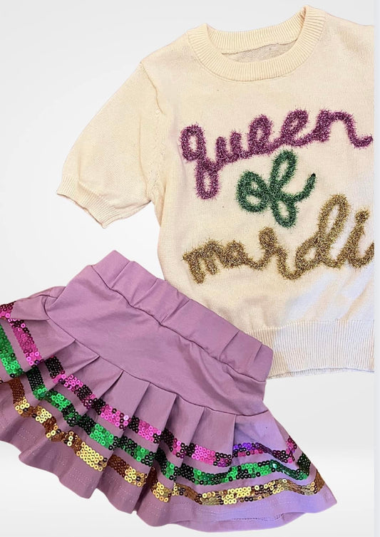 Queen Of Mardi Girls Sweater Shirt