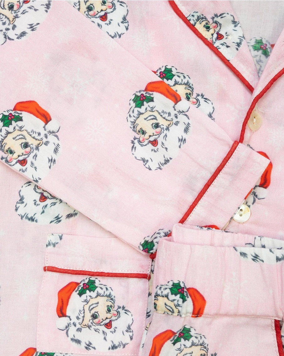 Vintage Santa Pajama Set in Pink