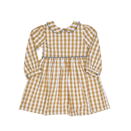 Janey Mustard Check Dress