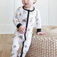 Black & Gold Puppy Football Zipper Onesie