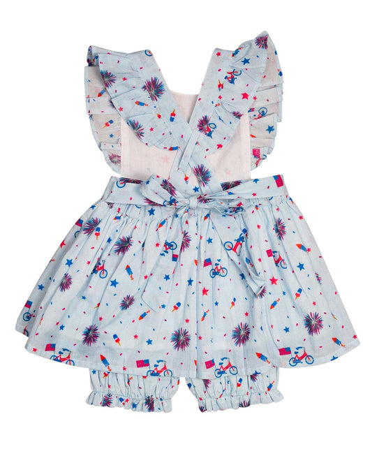 Blue Patriotic Penny Bloomer Set