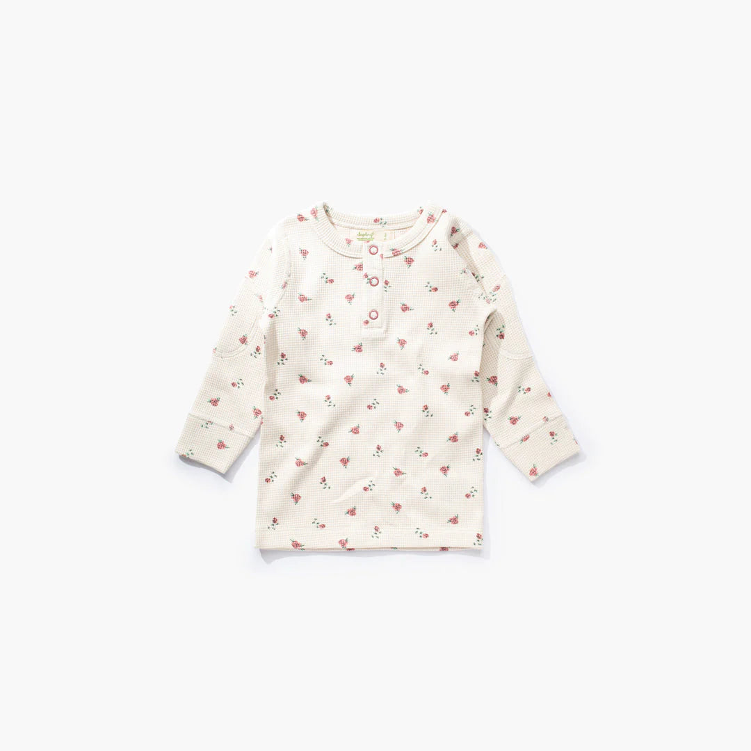 Organic Winter Rose Waffle Long Sleeve Tee