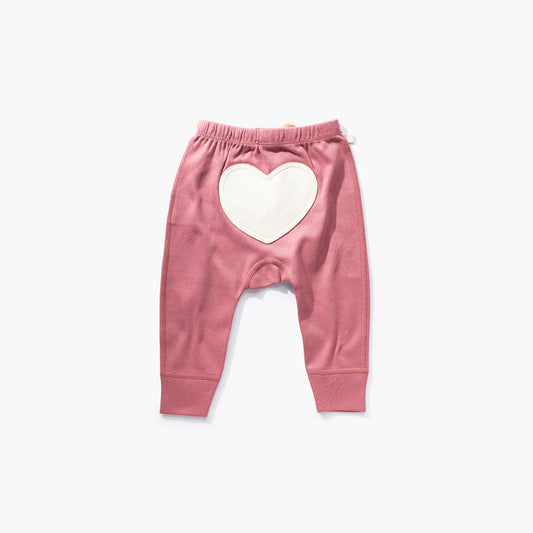 Organic Winter Rose Pink Heart Pants